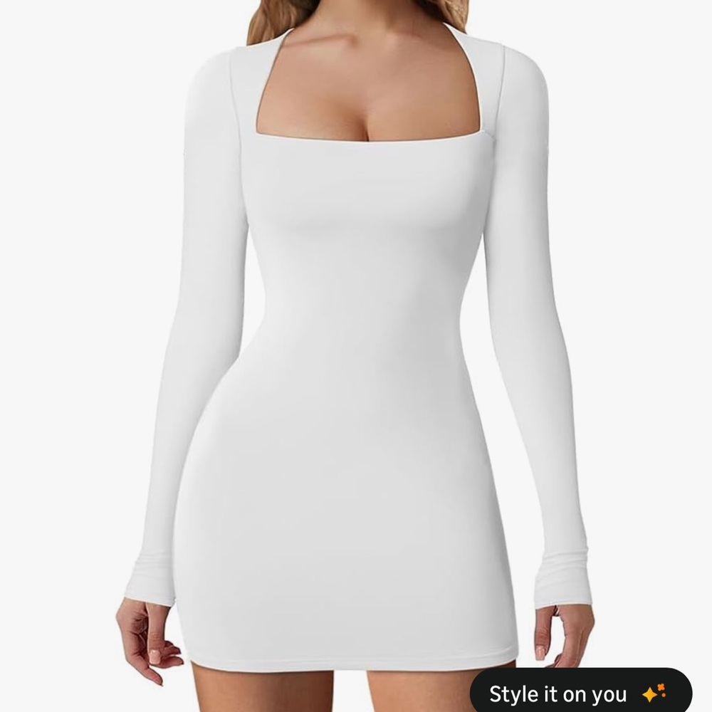 White Long Sleeve Dress